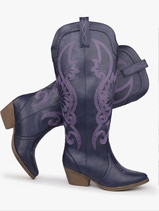 Hawkwell Shoes - Hawkwell Cowgirl Boots Slip On Women Knee High Boots